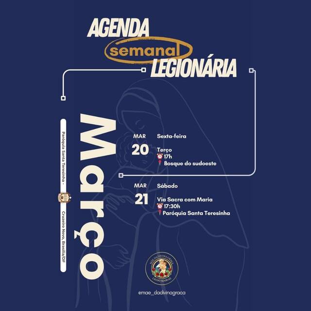 AGENDA SEMANAL - LEGIÃO DE MARIA