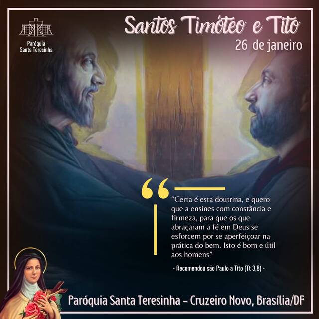 SANTO DO DIA SANTOS TIMÓTEO E TITO (26 de janeiro)