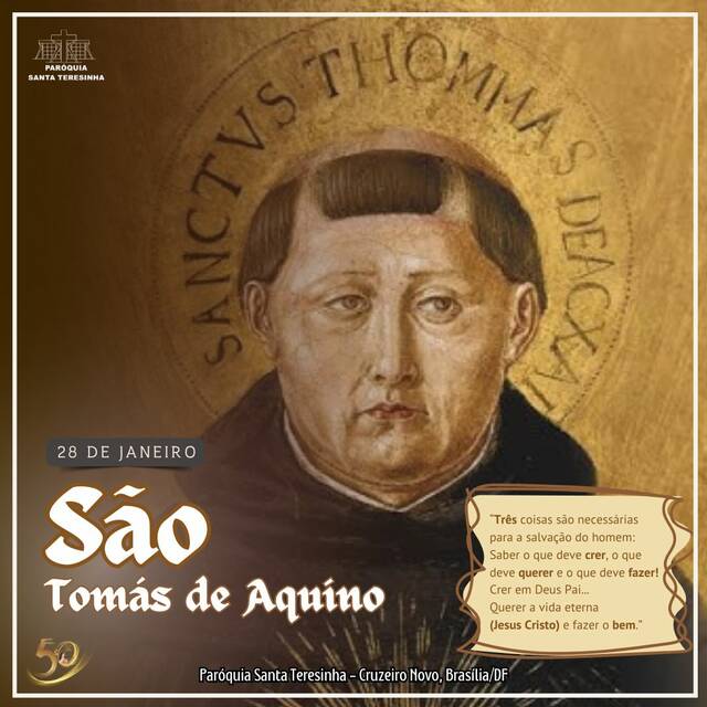 SANTO DO DIA - SANTO TOMÁS DE AQUINO | 28 DE JANEIRO
