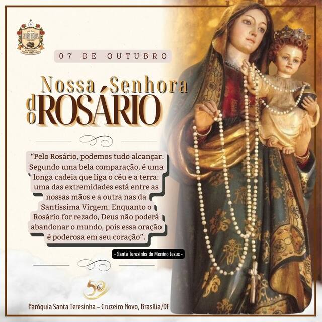 SANTO DO DIA - NOSSA SENHORA DO ROSÁRIO | 07 DE OUTUBRO