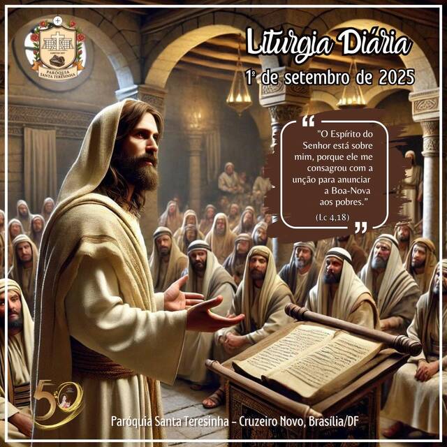 1º DE SETEMBRO - 22ª Semana do Tempo Comum - Cor Litúrgica - Verde | Segunda-feira