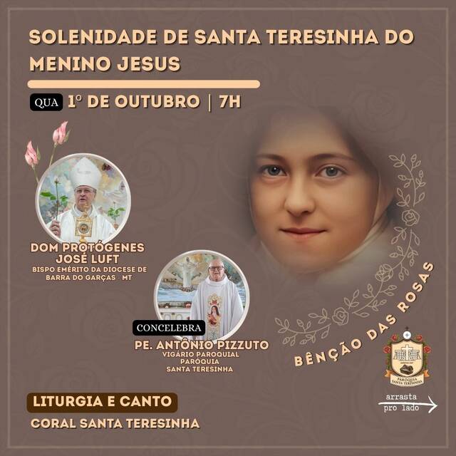 1º DE OUTUBRO - SOLENIDADE DE SANTA TERESINHA - SANTA MISSA | 7H