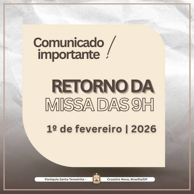 RETORNO DA MISSA DAS 9H - 1º DE FEVEREIRO DE 2026