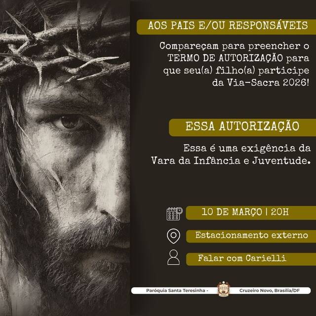 TERMO DE AUTORIZAÇÃO DE MENORES - REQUISITO PARA PARTICIPAÇÃO NA VIA-SACRA 2026