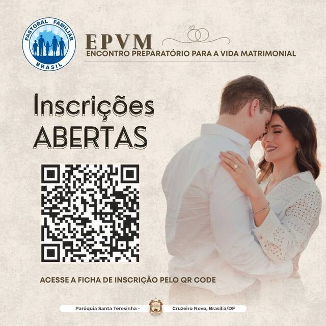 ENCONTROS DE PREPARAÇÃO PARA A VIDA MATRIMONIAL (EPVM) | INSCRIÇÕES ABERTAS