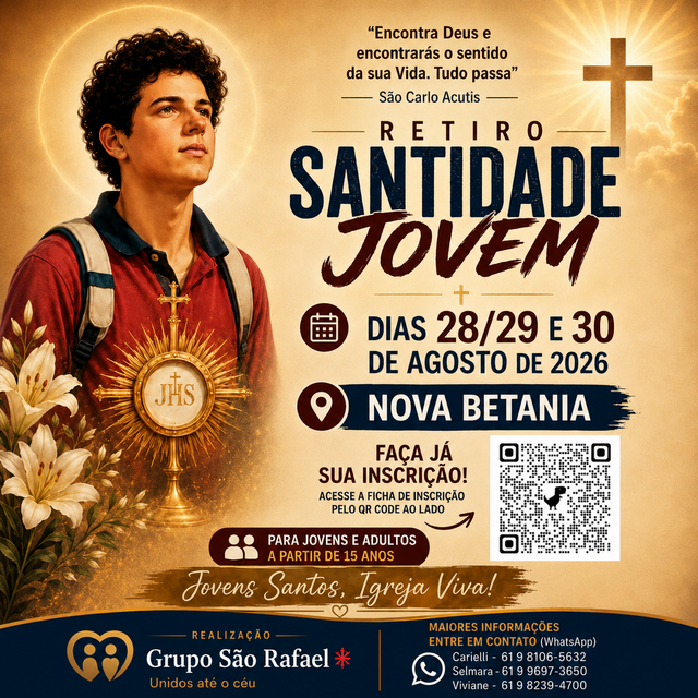 RETIRO SANTIDADE JOVEM - 28 A 30 DE AGOSTO DE 2026