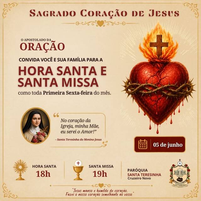 SAGRADO CORAÇÃO DE JESUS - 05 DE JUNHO