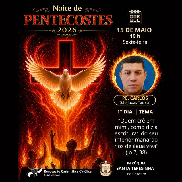 🔥 1º DIA – NOVENA DE PENTECOSTES - 15 DE MAIO | 19h (SEXTA-FEIRA)