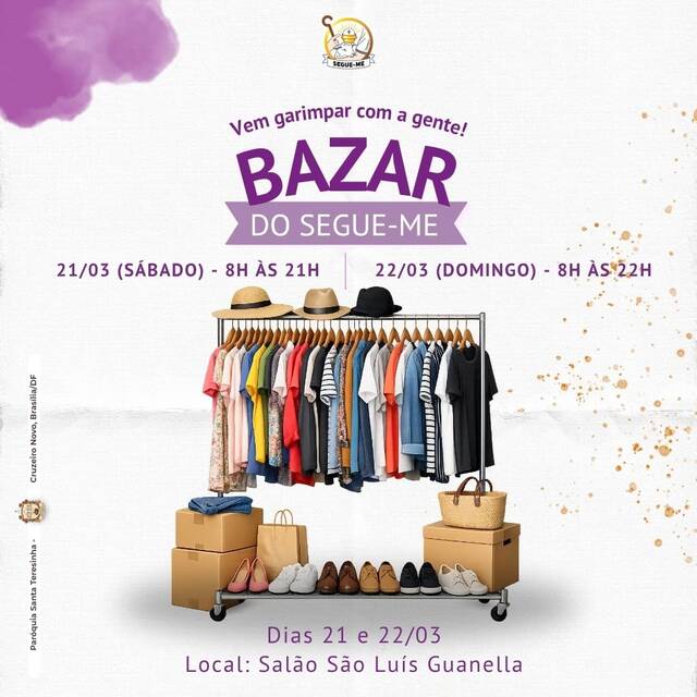 BAZAR DO SEGUE-ME | 21 e 22 DE MARÇO DE 2026