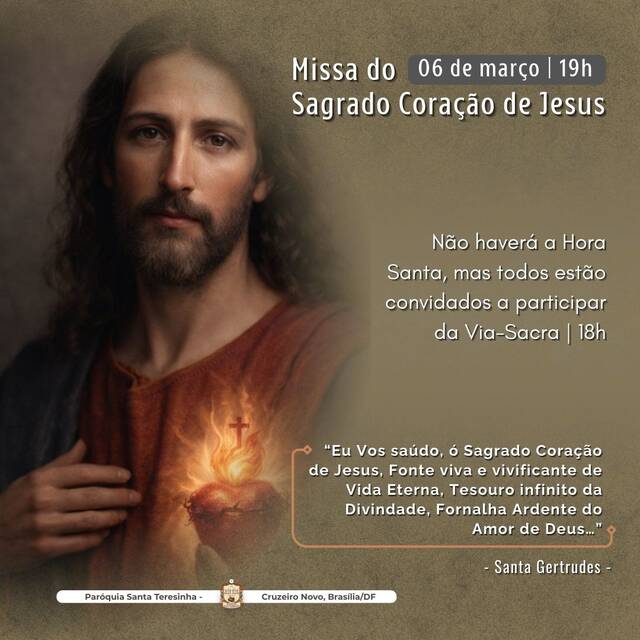 MISSA DO SAGRADO CORAÇÃO DE JESUS | 19H