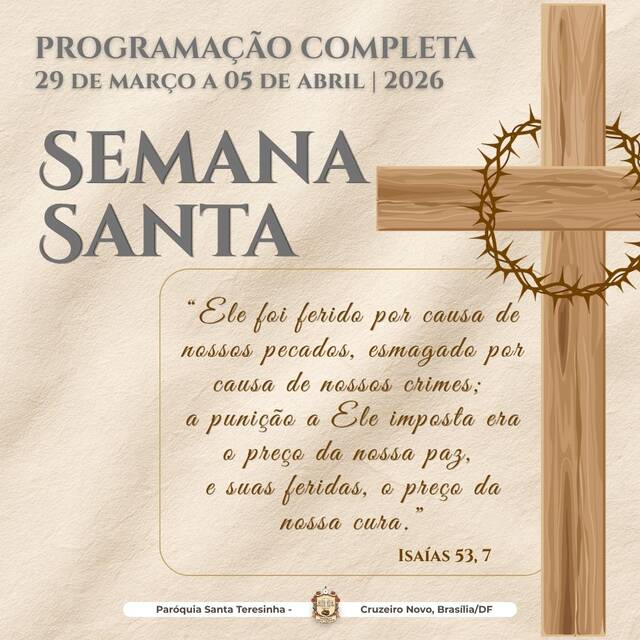 PROGRAMAÇÃO COMPLETA - SEMANA SANTA 2026