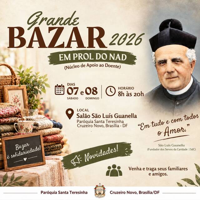 BAZAR DO NAD - 07 E 08 DE NOVEMBRO | 08 ÀS 20H