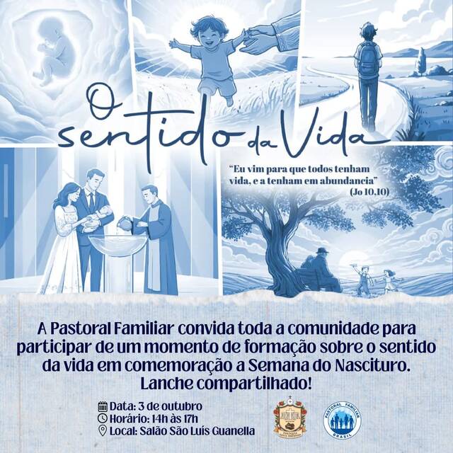 💙 FORMAÇÃO: O SENTIDO DA VIDA – 03 DE OUTUBRO | 14H ÀS 17H