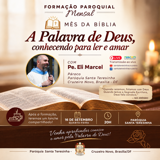 FORMAÇÃO PAROQUIAL MENSAL - PE. ELI MARCEL | 20H