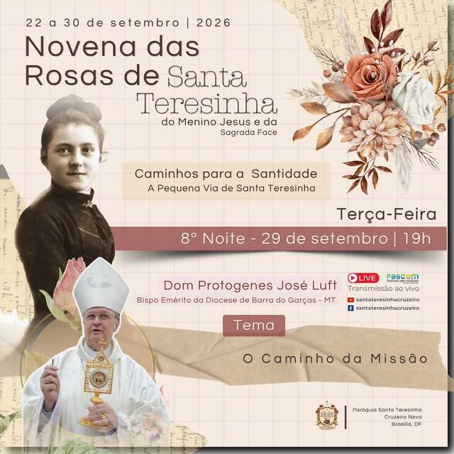 🌹 8ª NOITE DA NOVENA | 29 DE SETEMBRO | 19h 
