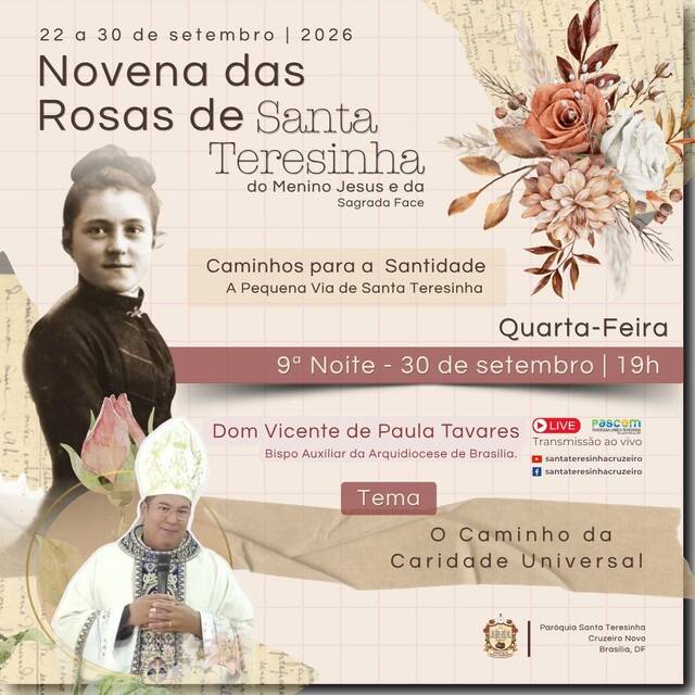 🌹 9ª NOITE DA NOVENA | 30 DE SETEMBRO | 19h 