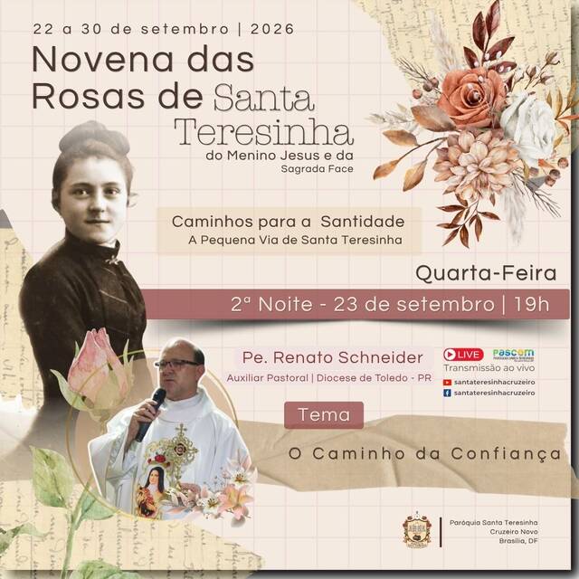 🌹 2ª NOITE DA NOVENA 2026 - 23 DE SETEMBRO | 19h