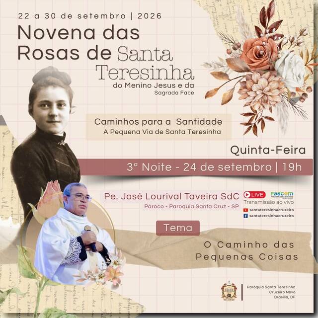 🌹 3ª NOITE DA NOVENA | 24 DE SETEMBRO | 19h