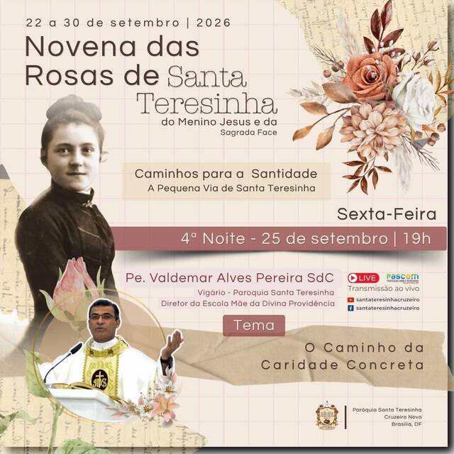 🌹 4ª NOITE DA NOVENA | 25 DE SETEMBRO | 19h
