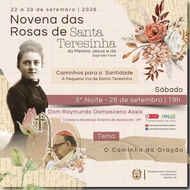 🌹 5ª NOITE DA NOVENA | 26 DE SETEMBRO | 19h