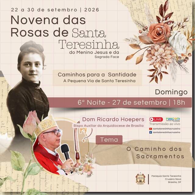 🌹 6ª NOITE DA NOVENA | 27 DE SETEMBRO | 18h 