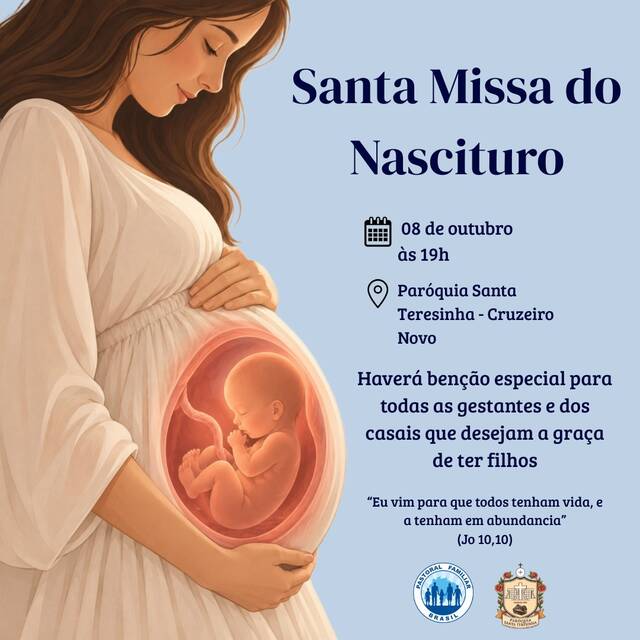 🌷 SANTA MISSA DO NASCITURO - 08 DE OUTUBRO | 19H