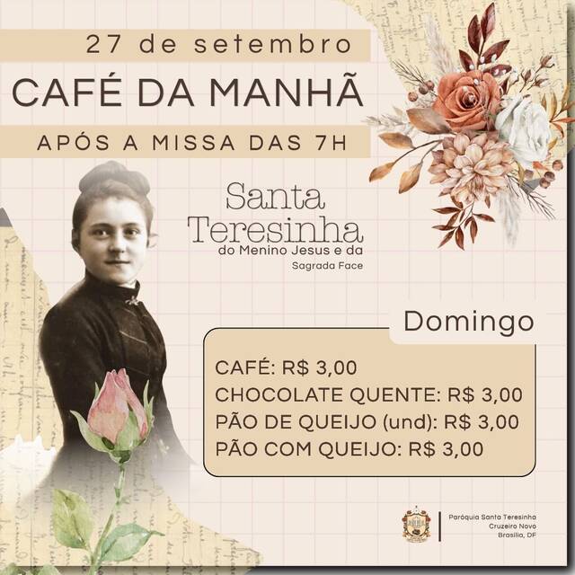 🌹☕ CAFÉ DA MANHÃ – SANTA TERESINHA | APÓS A MISSA DAS 7H
