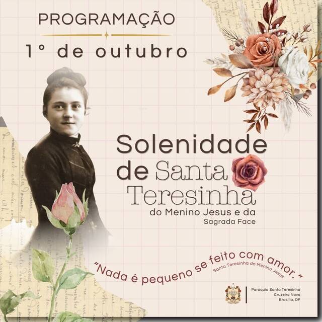 PROGRAMAÇÃO | SOLENIDADE | 1º DE OUTUBRO DE 2026