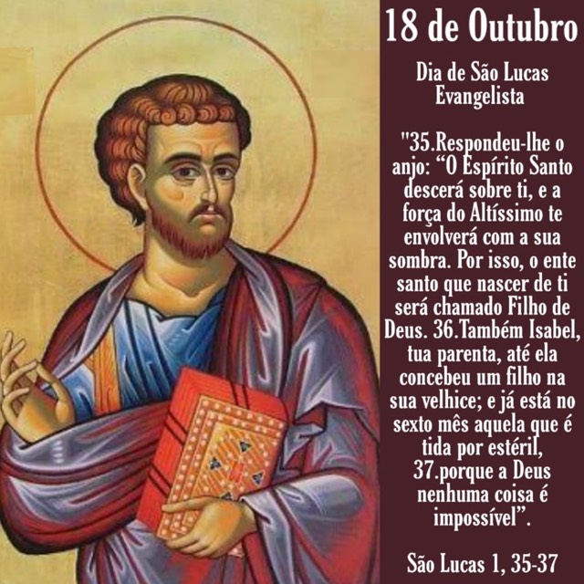 São Lucas Evangelista - 18 de Outubro