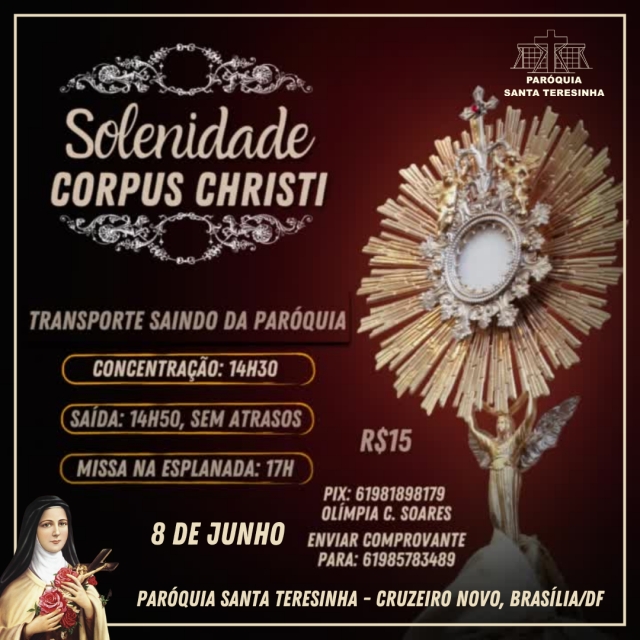 Transporte para Solenidade de Corpus Christi